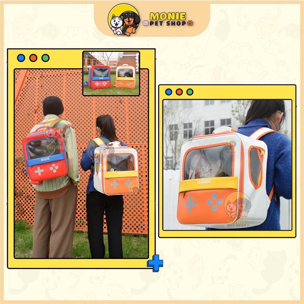 [Hoả tốc] Túi vận chuyển chó mèo hình máy Game - Balo vận chuyển chó mèo size lớn 3