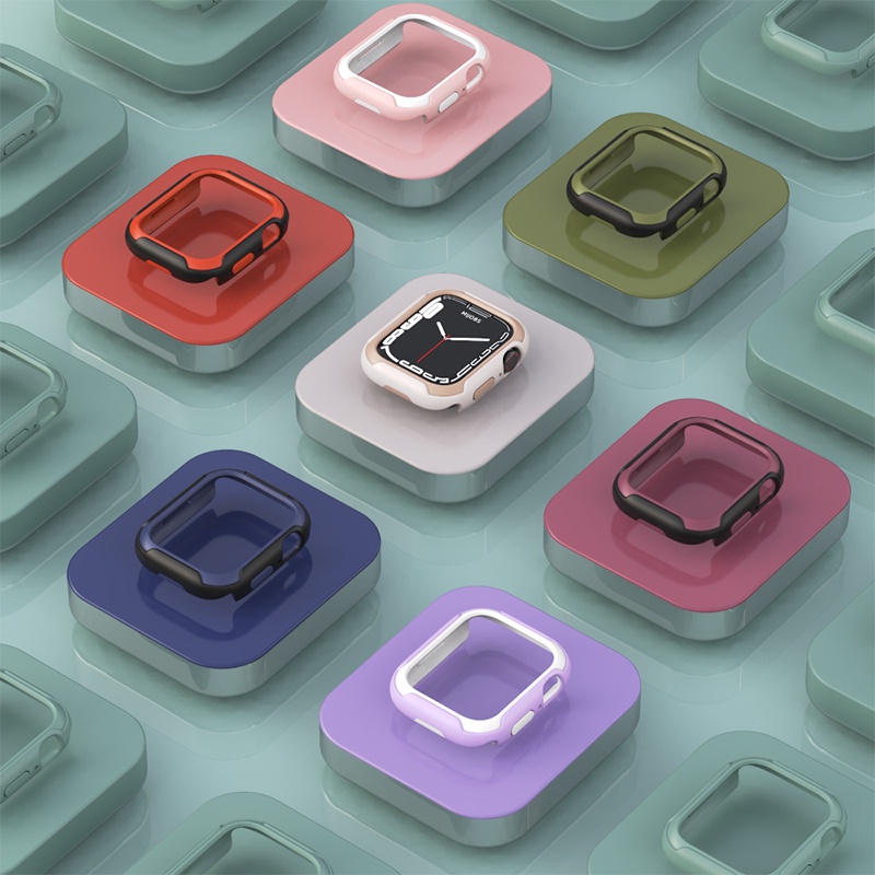 Ốp TPU Silicone ChốNg SốC BảO Vệ MàN HìNh Cho ĐồNg Hồ Apple iWatch Series 7 41mm 45mm 6 SE 5 4 44mm