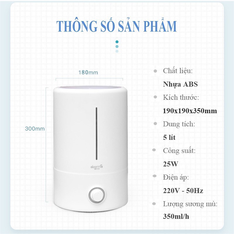 Máy Phun Sương Tạo Ẩm Không Khí Deerma F600 Công Suất 25W - Bảo Hành 6 Tháng VT122