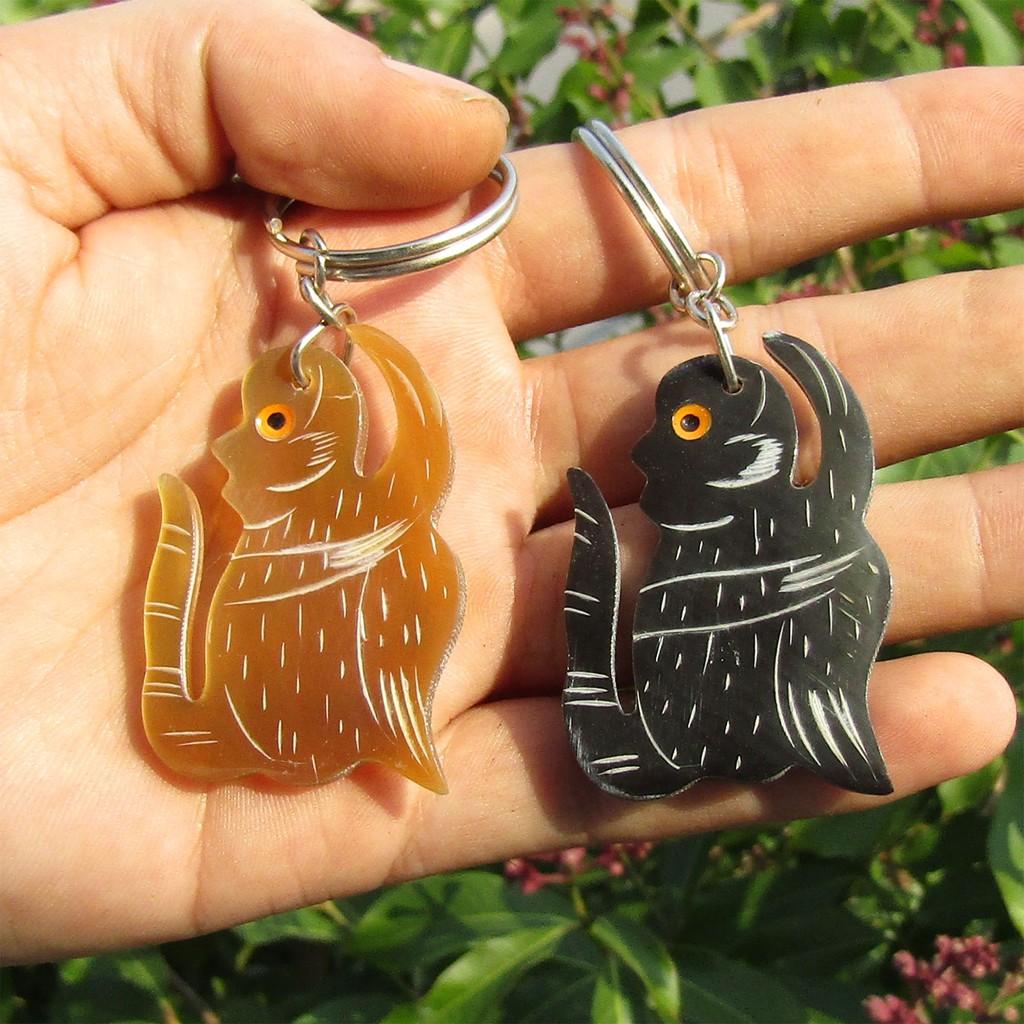 Móc Khoá Sừng Bò Châu Phi Chạm 12 Con Giáp MK09