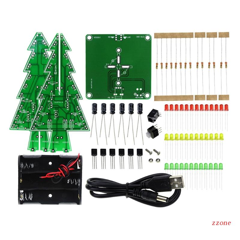 Cây Thông Giáng Sinh Điện Tử 3D Có Đèn LED DIY
