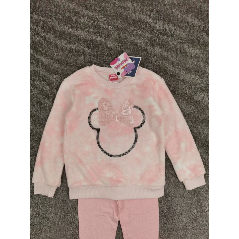 Bộ băng lông thu đông quần cotton mickey cho bé gái đáng yêu