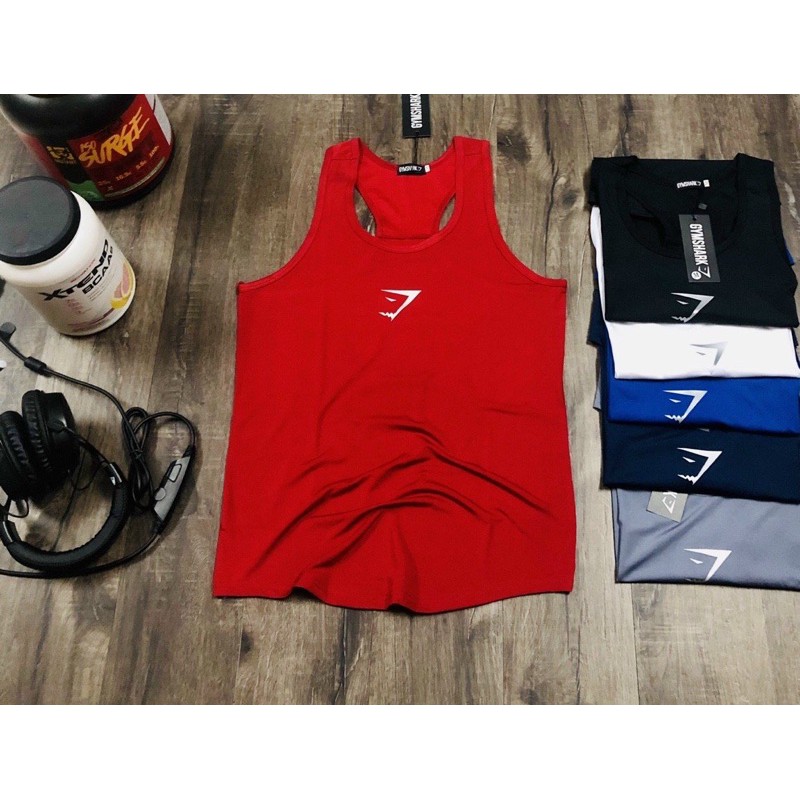ÁO BA LỖ GYMSHARK VẢI THUN POLLY - ÁO TANKTOP TẬP GYM NAM - dogymnambenbenz chuyên đồ tập gym nam - xưởng may đồ gym nam
