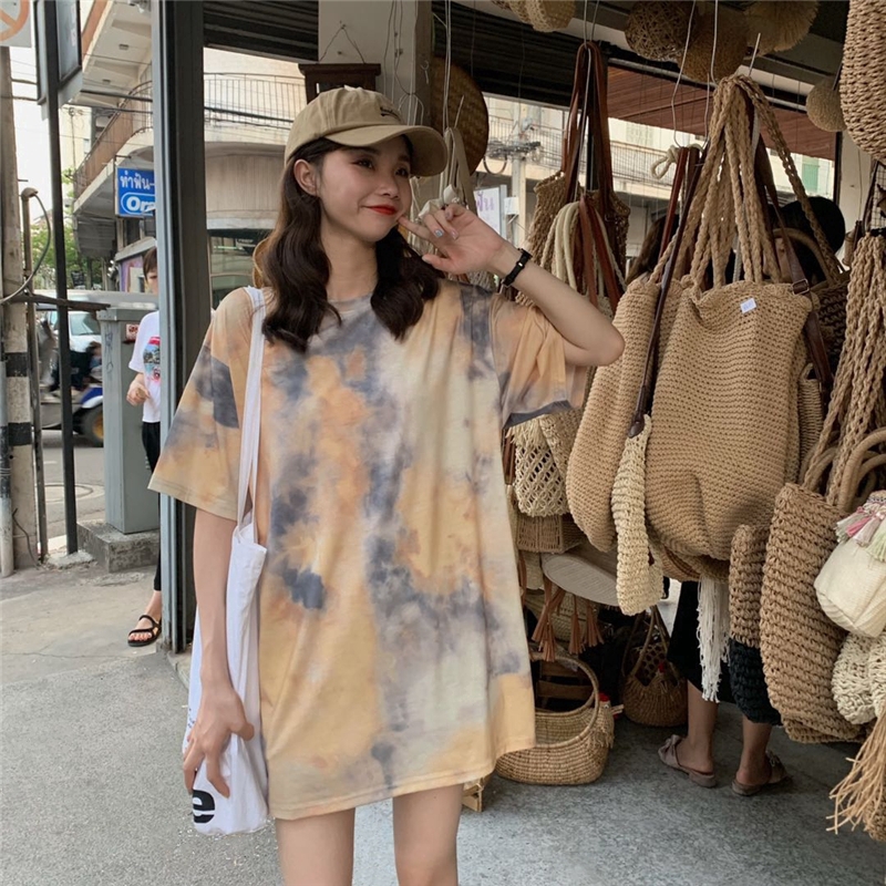 NRVP Áo thun ngắn tay cổ tròn dáng rộng thời trang nữ mùa hè 2020