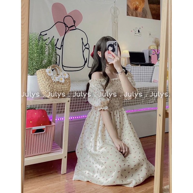 [Mã FAGREEN1505 giảm 10% tối đa 30K đơn 99K] Váy trễ vai chun ngực (ảnh thật shop chụp kèm video) | BigBuy360 - bigbuy360.vn