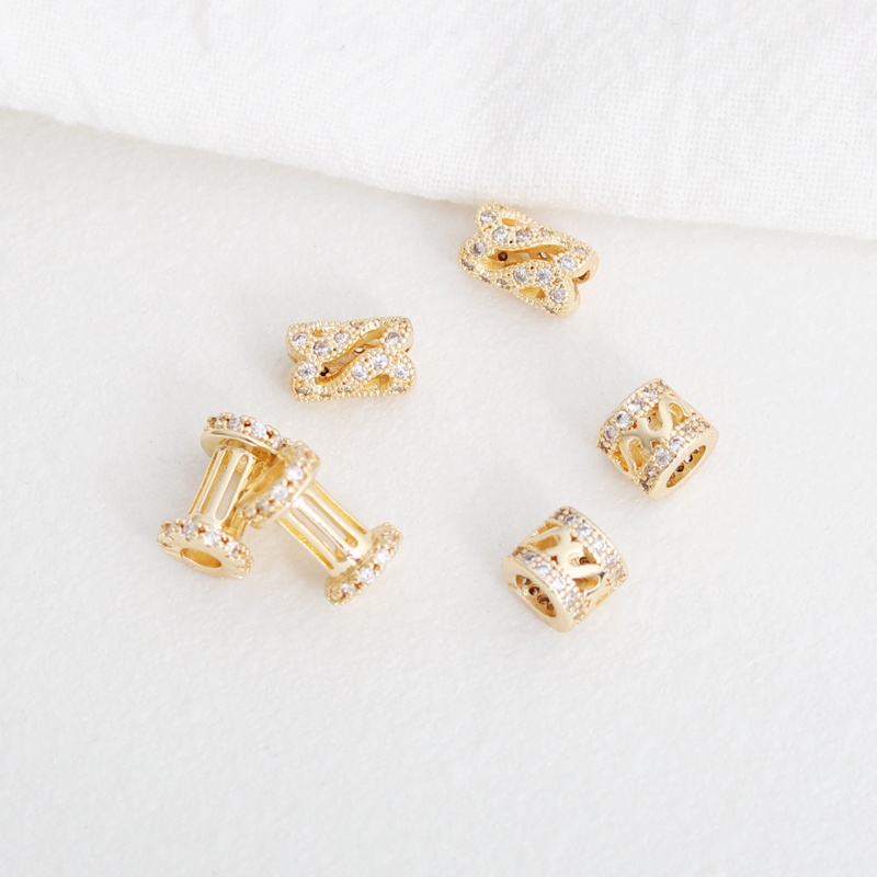 Hạt Xỏ Lỗ Bằng Đồng Mạ Vàng 14k Nhiều Màu Sắc Dùng Làm Trang Sức diy