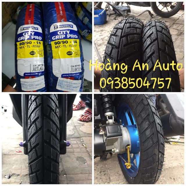 Vỏ lốp xe Michelin City Grip Pro (vỏ ko ruột) và City Pro (vỏ dùng ruột) tất cả các size cho tay ga và xe số.