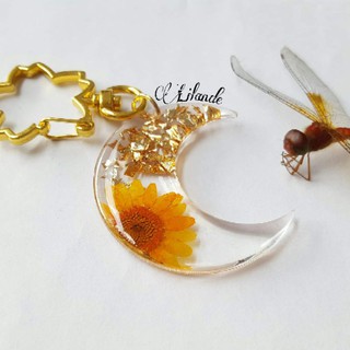 Móc khóa handmade Hoa Thật (thêm tên theo yêu cầu ) Keychain Lilande