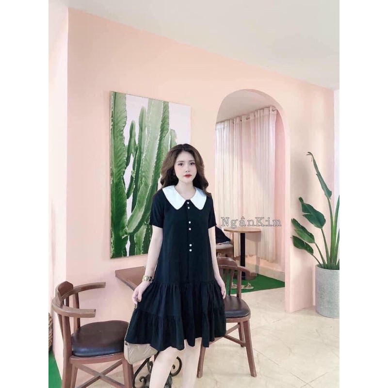 Vây đuôi cá cổ Peter Pan dọc khuy | BigBuy360 - bigbuy360.vn