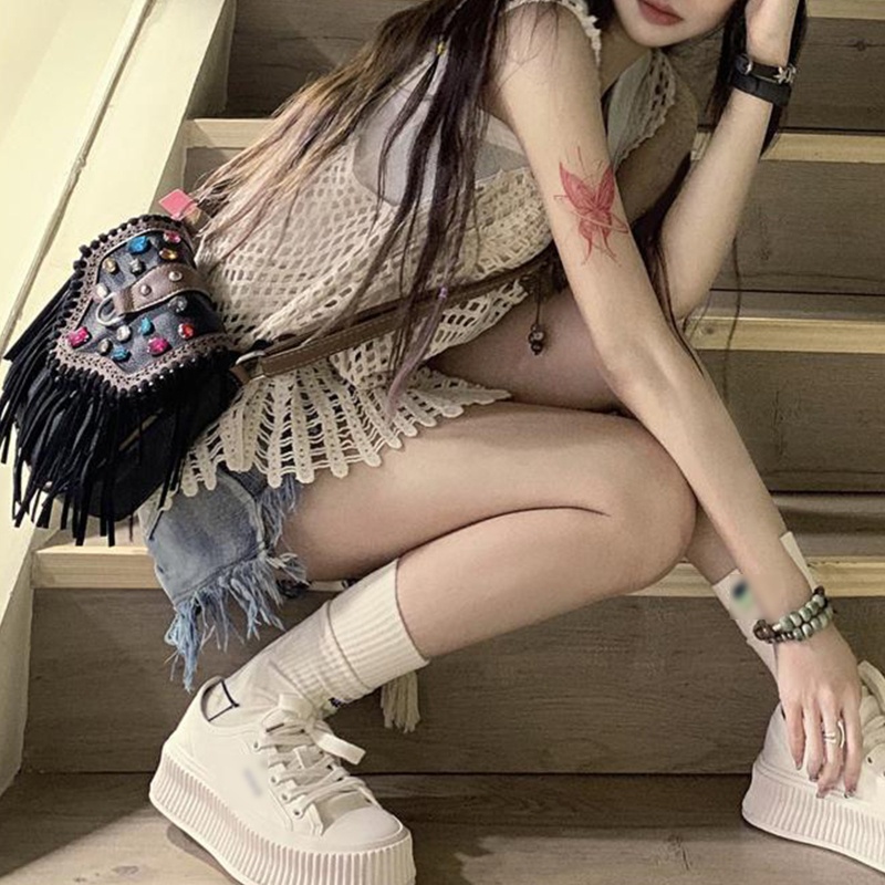 Áo Dệt Kim Nữ Cộc Tay Cổ Chữ V Thời Trang Boho
