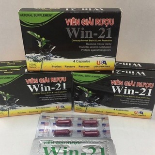 Viên giải rượu Win 21 Giải độc gan chống lại tác hại rượu bia hiệu quả nhanh chóng có hộp lớn