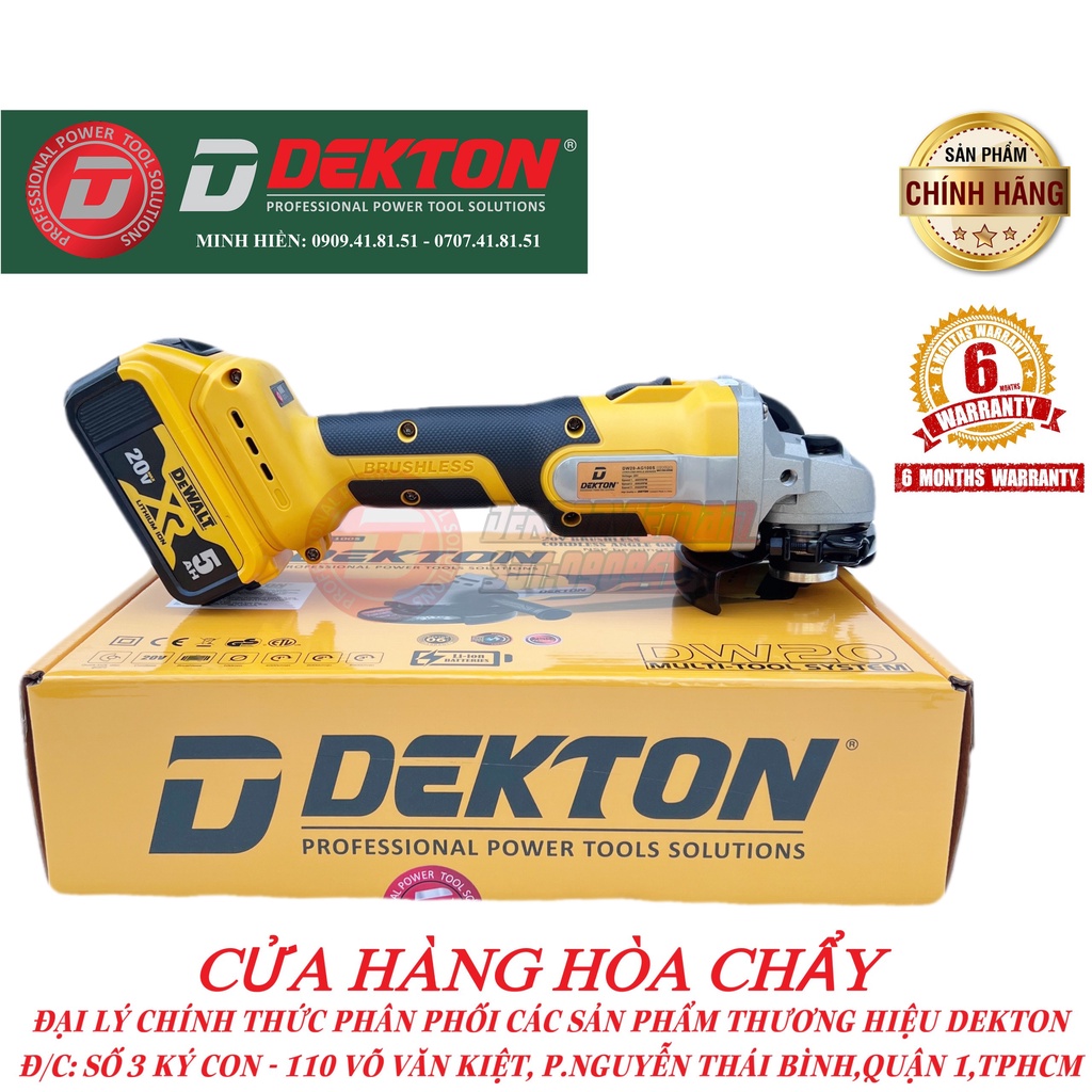 Máy Mài Gốc Dekton DW20-AG100S Dùng PIN / Chân Pin Dewalt /Nhỏ Gọn Nhẹ Siêu Mạnh