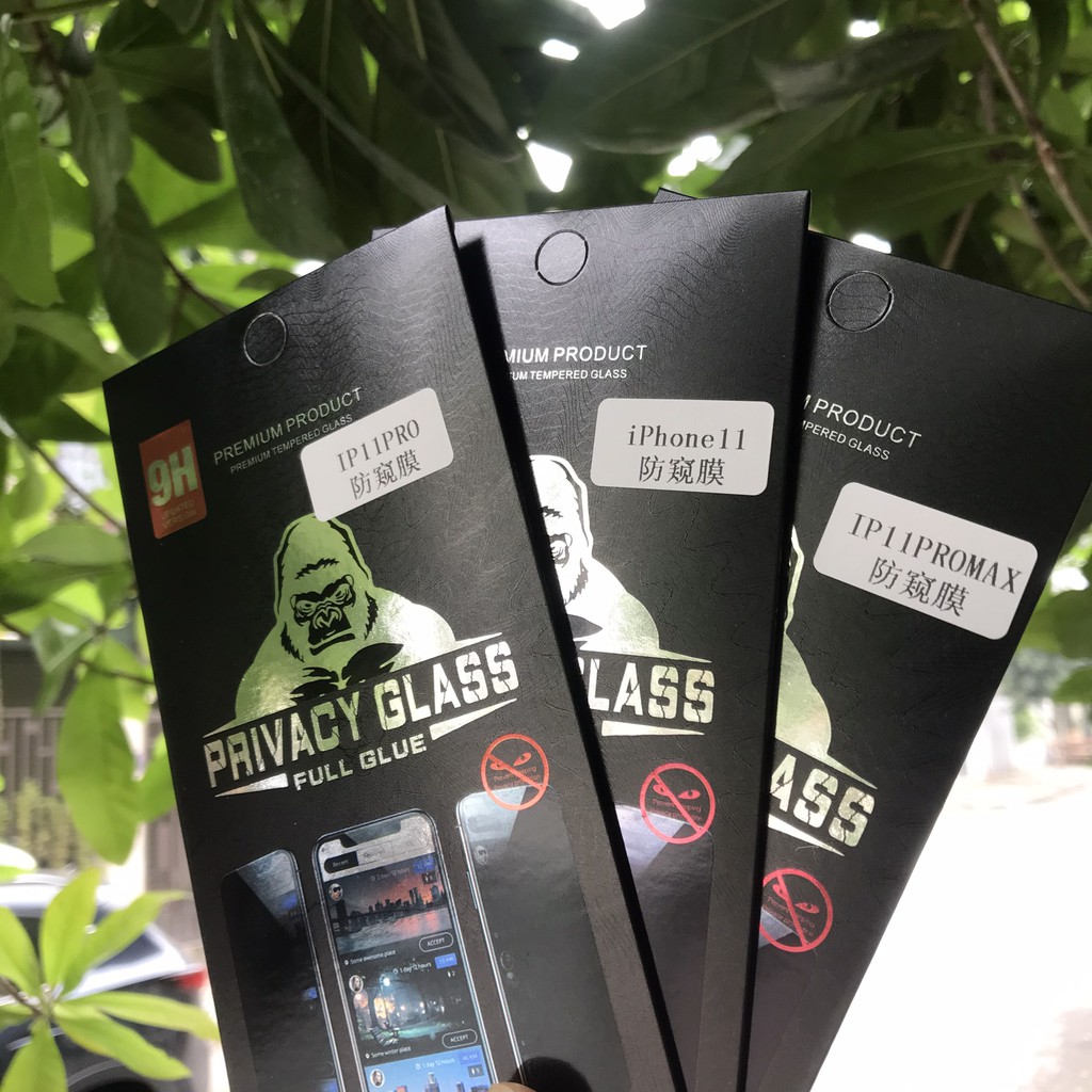 Kính Cường Lực Chống Nhìn Trộm KINGKONG BLACK 9H PRIVACY GLASS Fullbox Full Mã iPhone