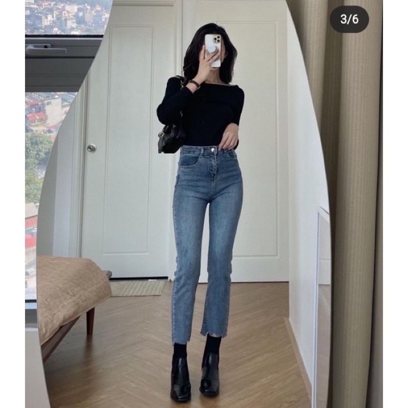 quần jean cắt vạt ống( ảnh thật lant.clothing)