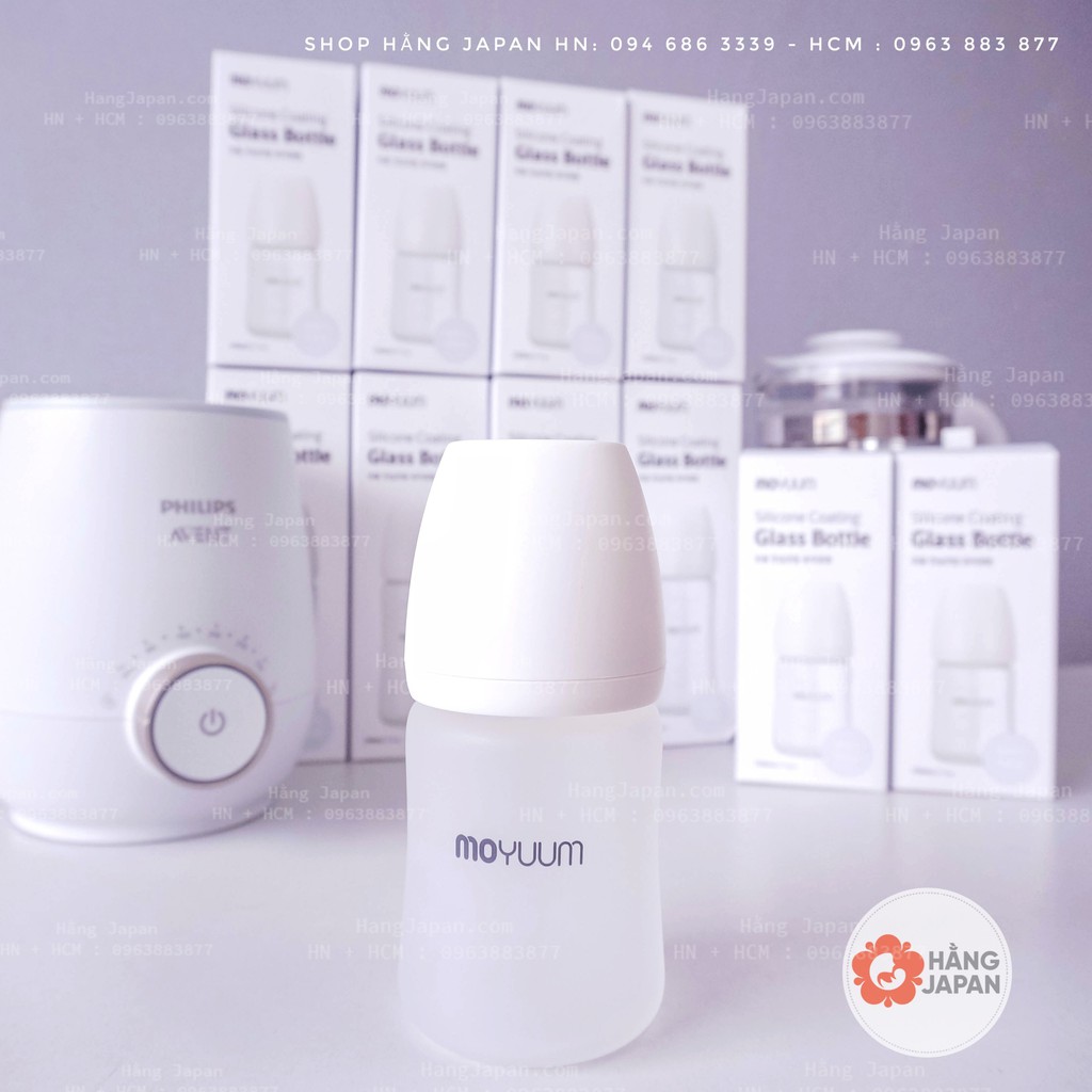 Bình sữa Moyuum thủy tinh 150ml/ 240ml chính hãng không kèm núm