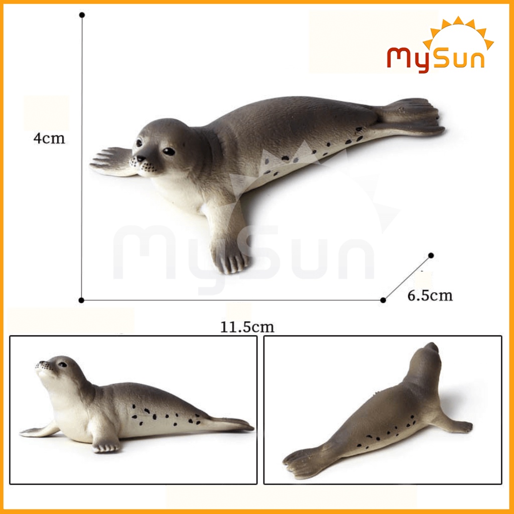 Bộ đồ chơi dạy học mô hình sinh vật cua biển, cá mập megalodon, cá voi xanh sát thủ cho bé MySun
