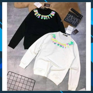 SALE 50%- Áo nỉ LV phản quang viền quanh cổ - Áo thu đông dài tay LV phản quang
