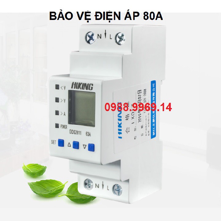 BẢO VỆ ĐIỆN ÁP 80A + ĐO CÔNG SUẤT W + CÔNG TƠ ĐIỆN TỬ KWh