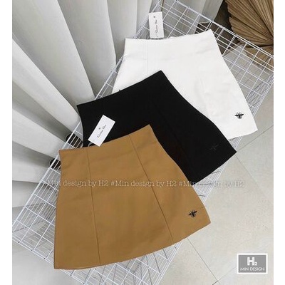 Chân váy chữ A thêu ong cạp cao hàng đẹp