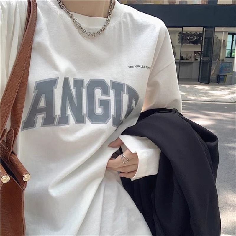 Áo thun tay dài form rộng ,áo phông dài tay chất cotton dày đẹp in chữ GIF