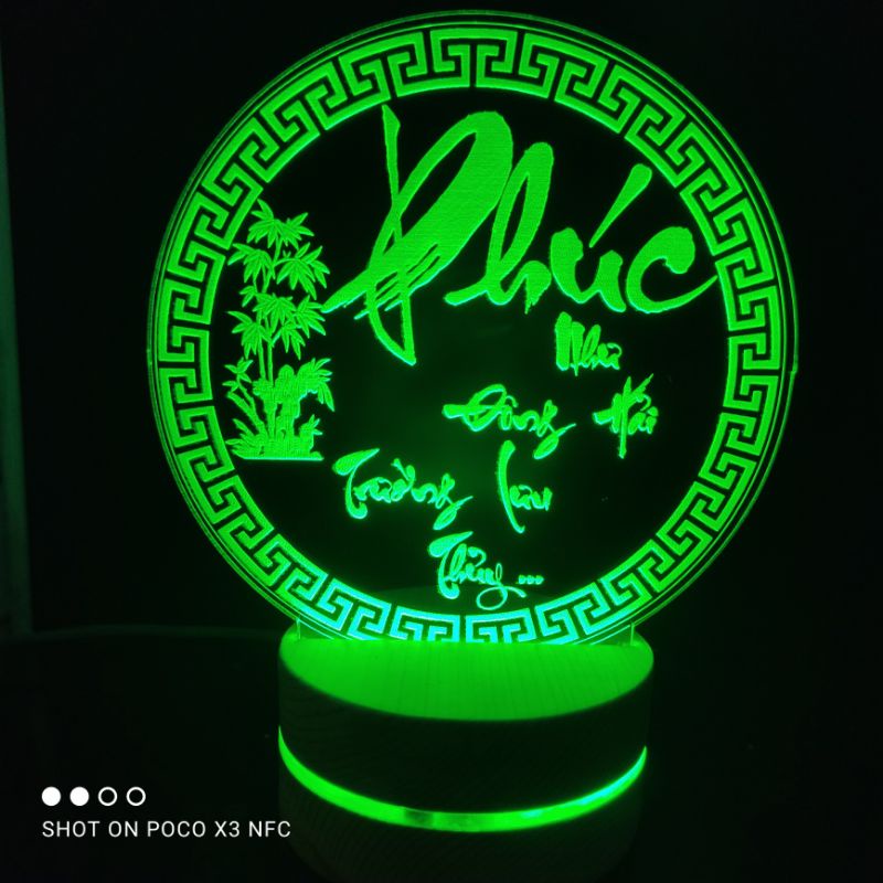 Đèn Ngủ 3D Led Phúc Lộc Thọ