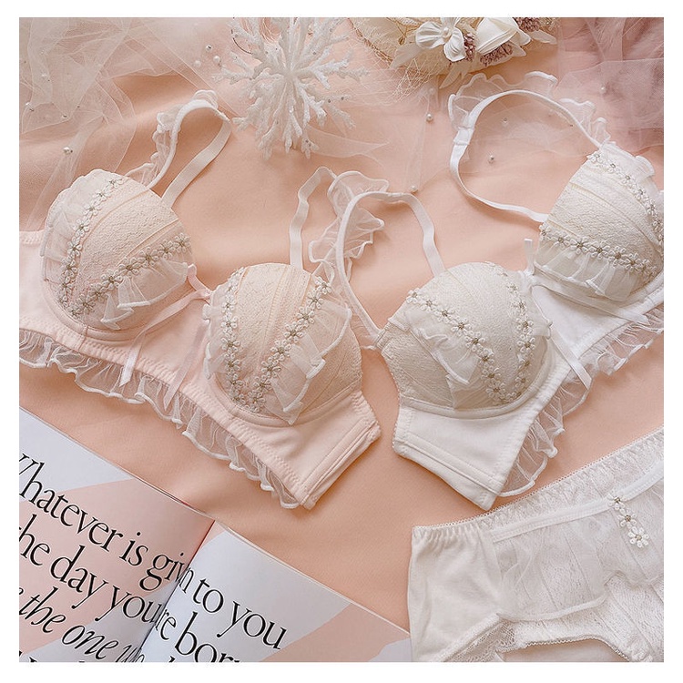 Bộ Đồ Lót Ren Lưới Nâng Ngực Không Gọng Thép Thoải Mái Phong Cách Nhật Bản Cho Nữ | BigBuy360 - bigbuy360.vn