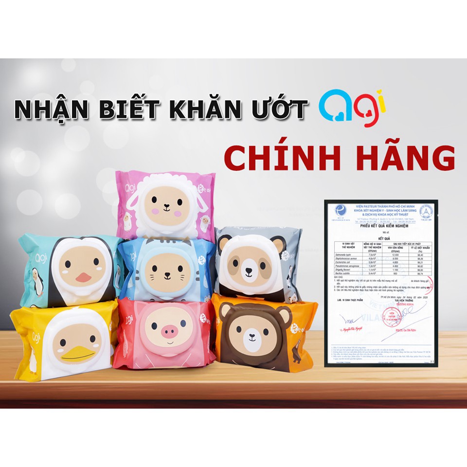 Gói 80 tờ khăn ướt agi không mùi