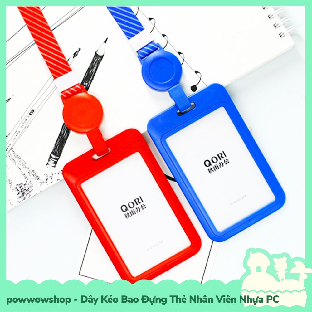 [Sẵn VN - Hỏa Tốc] Dây Vải Kéo Kèm Bao Đựng Thẻ Nhân Viên Nhựa PC Phong Cách Đơn Sắc Simple Color
