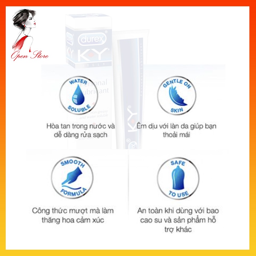 - Gel bôi trơn gốc nước KY, siêu an toàn, hiệu quả -  tuýt  gram OPEN STORE