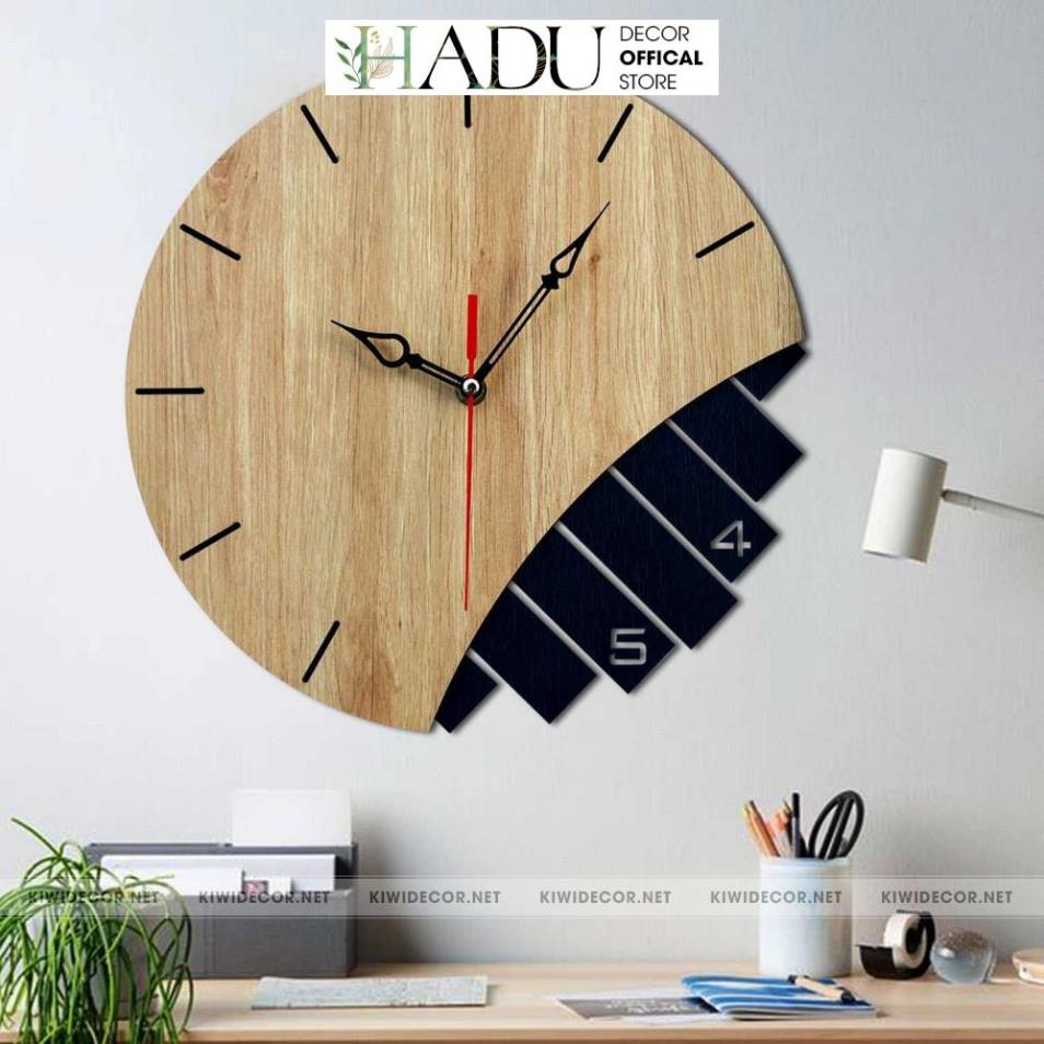 Đồng Hồ Treo Tường Gỗ Kim Trôi, Decor Phong cách Vintage Độc Đáo, Trang Trí, Quán Cafe, Homestay - HaduDecor