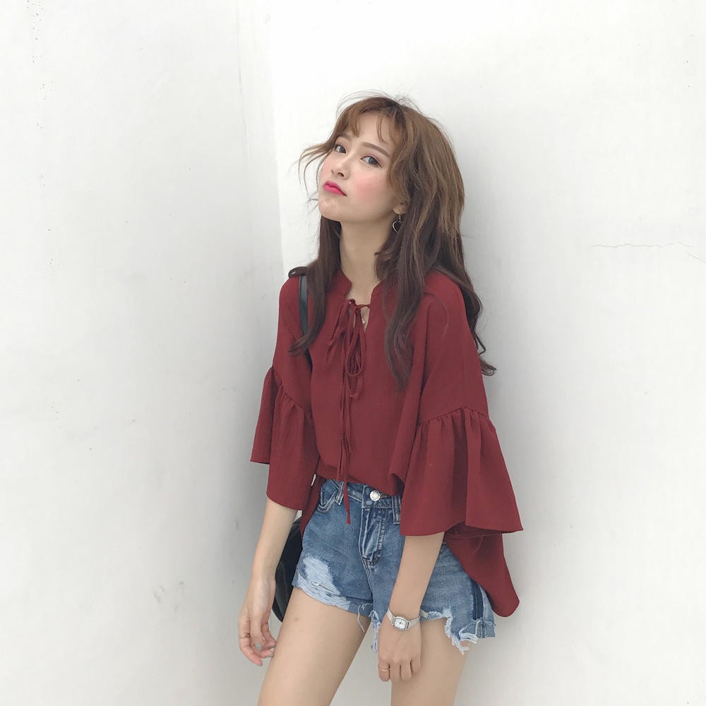 Áo Sơ Mi Vải Voan Dáng Rộng Thân Ngắn Phong Cách Thanh Lịch Dành Cho Phụ Nữ | BigBuy360 - bigbuy360.vn