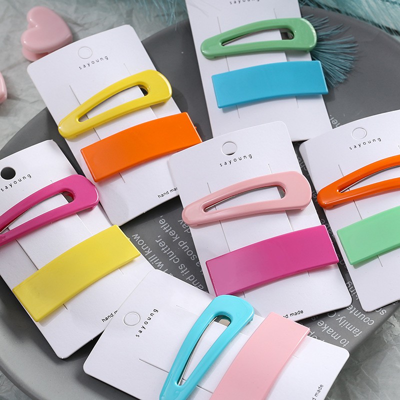 Sét 2 kẹp tóc KAH114 màu sắc dễ thương