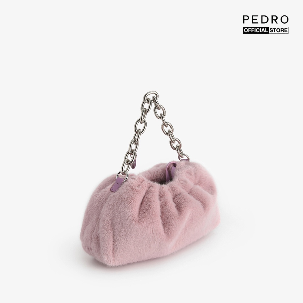 PEDRO - Ví nữ cầm tay Faux Fur Ruched Clutch With Chain PW2-26390003-19