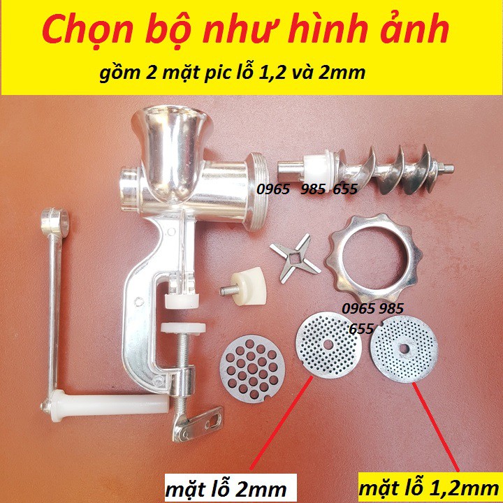 máy làm cám chim - cối xay thịt đùn cám chim số 6 (khách hàng có thể chọn bộ cho cả khuyên và mào)