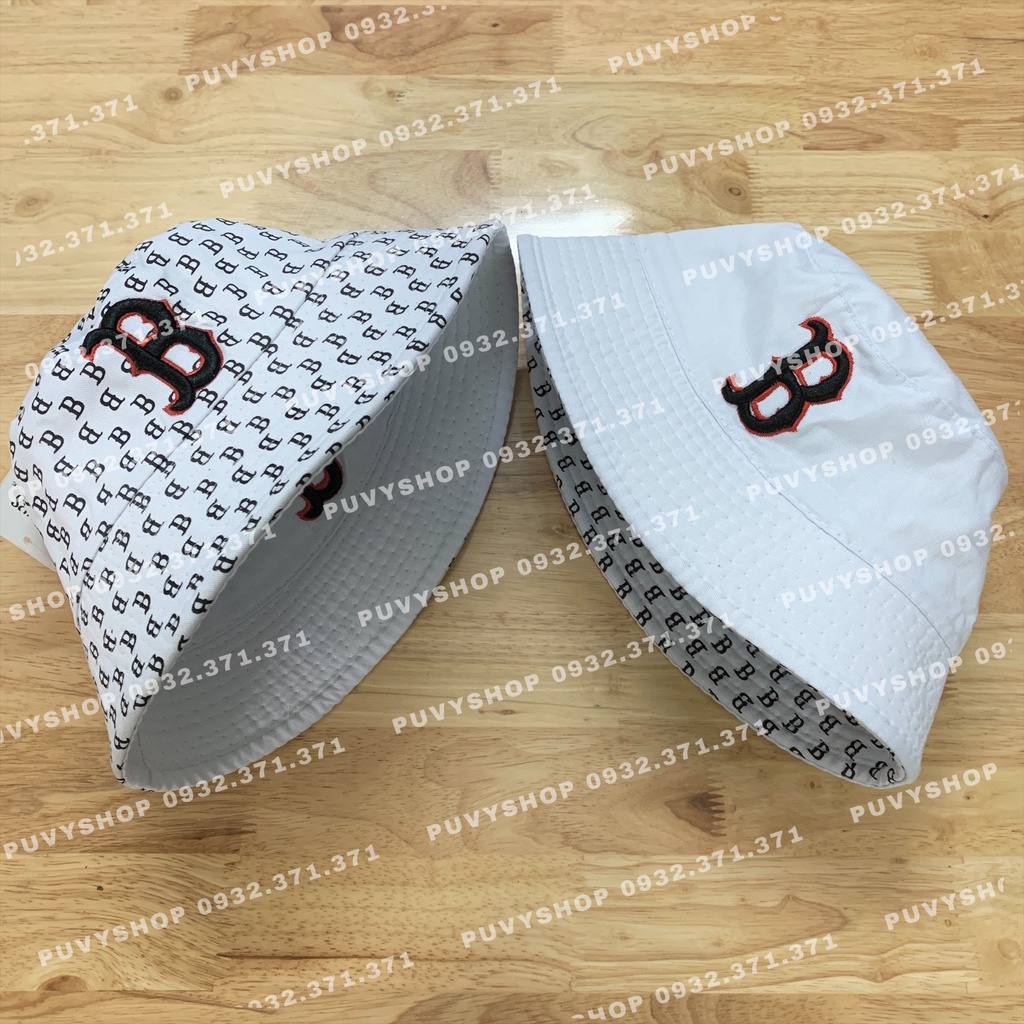 NónCỤP đơn giản thời trang nam nữ- Hai Mặt Sụp Thêu Bê B  - mũ bucket tai bèo vành