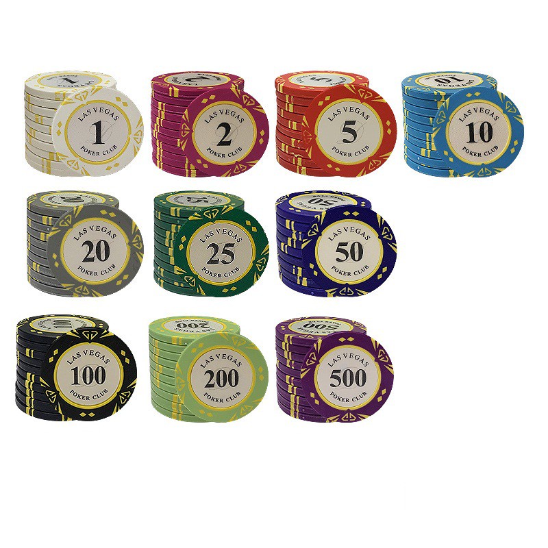 [Chip Poker lẻ] Phỉnh Poker Las Vegas (loại cao cấp), có số