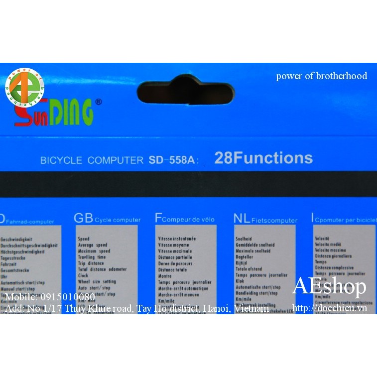Đồng hồ đo tốc độ dành cho xe đạp sunding 558A công tơ mét xe đạp