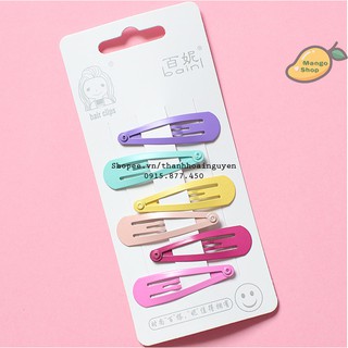 Set 6 kẹp tóc sắc màu