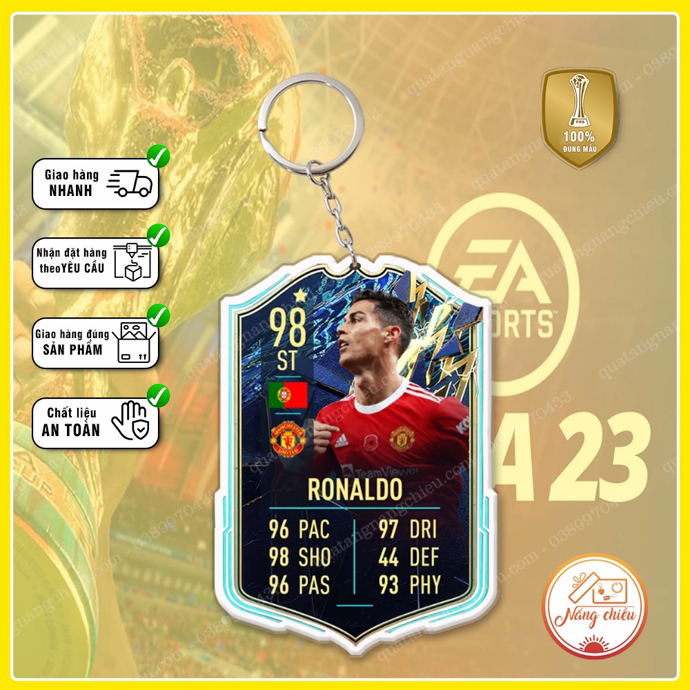 Móc khóa C.Ronaldo, thẻ cầu thủ bóng đá ☘️Quà Tặng Nắng Chiều☘️