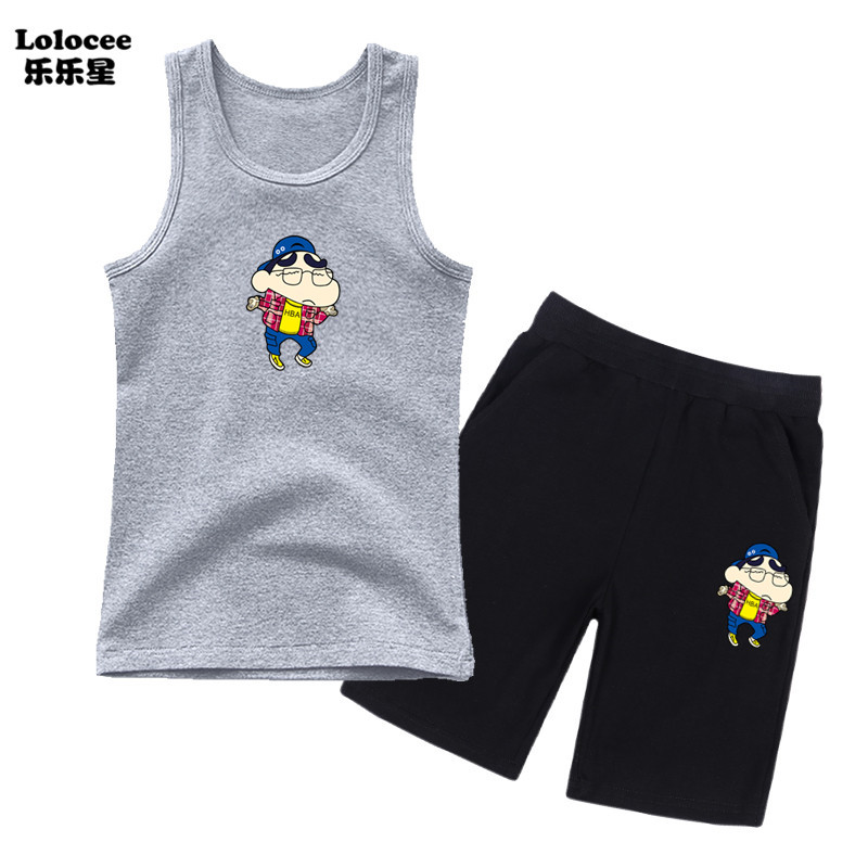 Bộ quần áo trẻ em Baby Boy Quần áo mùa hè Crayon Shin-Chan Vest + quần Bộ quần áo thể thao trẻ em bằng bông Tank cho trẻ em