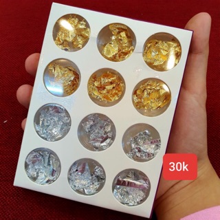 Nhũ giấy vàng bạc set 12 ô
