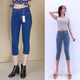 [Ảnh Thật + Video] Quần jean ngố lửng nữ màu xanh