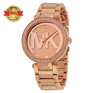 Đồng hồ nữ michael kors mk5865 - nền mặt số in dập nổi logo mk và đính viền pha lê