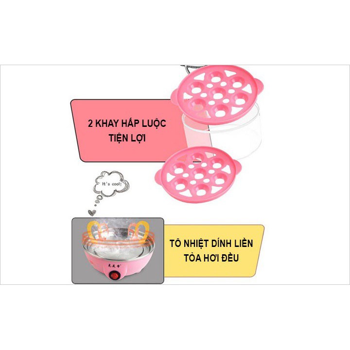 Máy luộc trứng hấp thức ăn 2 tầng đa năng Mini EGG