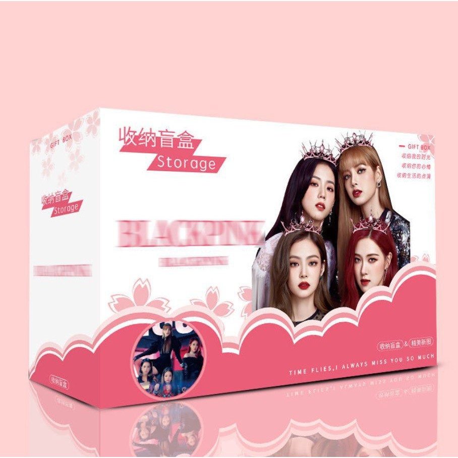 Hộp quà nhóm nhạc idol BLACKPINK A5 có bình nước poster postcard bookmark banner huy hiệu thiếp ảnh dán album ảnh