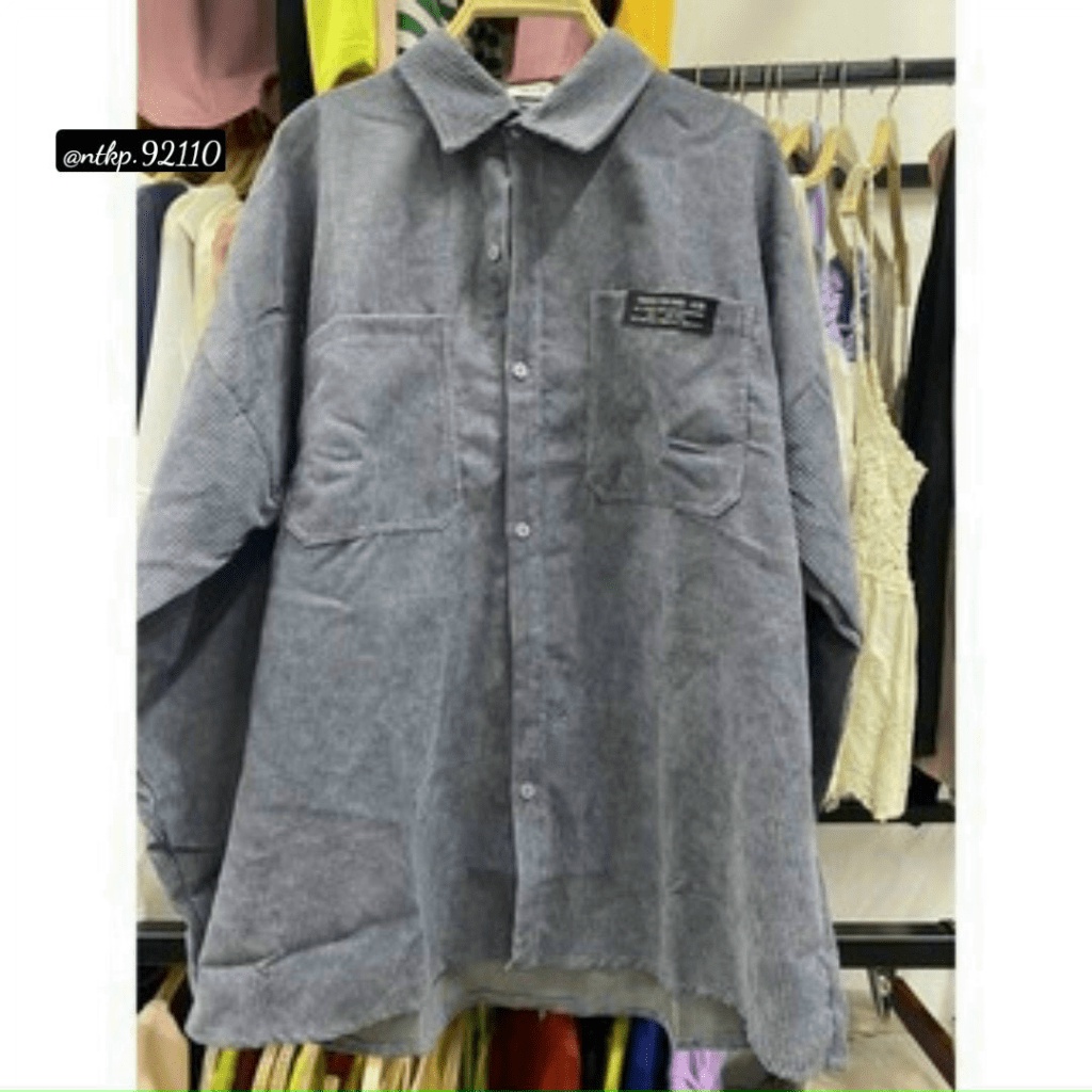 Áo Khoác Nhung Form Rộng 2 Túi Ngực Độc Đáo Phối Logo Thêu Cá Tính TP132 [NewUnisex]