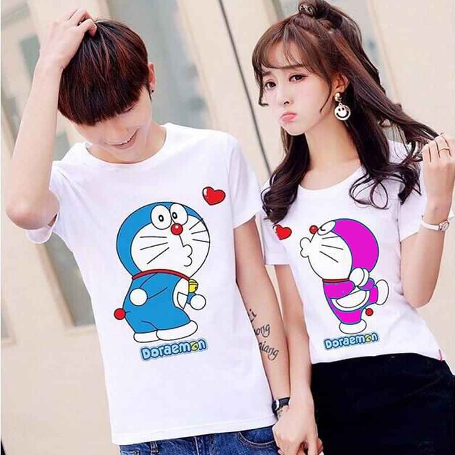 Áo thun nam, áo phông nam tay ngắn cổ tròn chất thun cotton co giãn 4 chiều hình đoremon- GIÁ SỈ