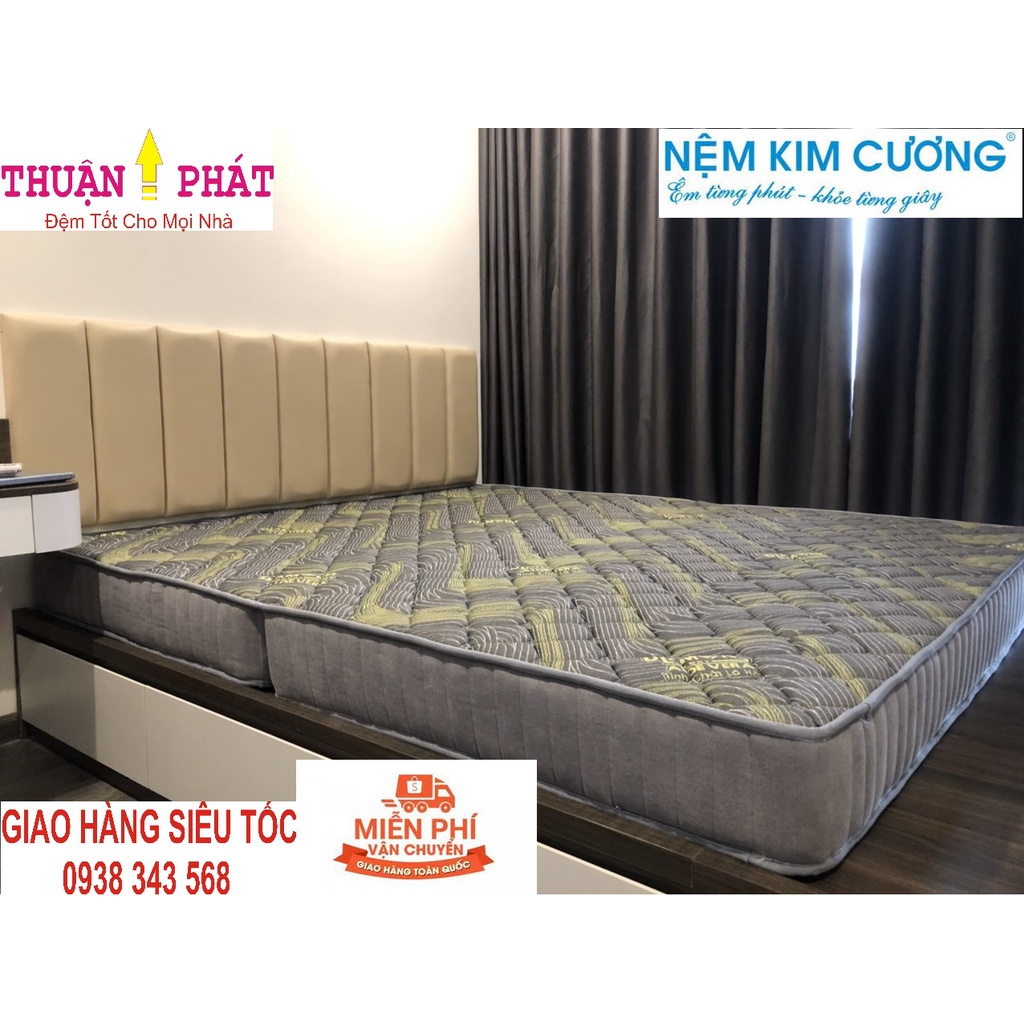 Đệm cao su non Kim Cương Aloe Vera Flex tinh chất lô hội - Chính hãng 100% - Mix mầu