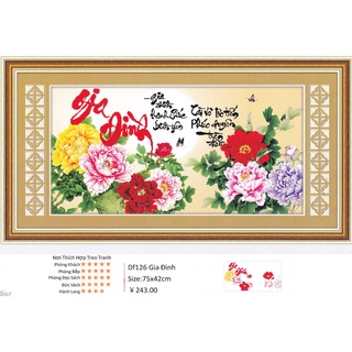 Tranh Đính Đá ABC 3D Gia Đình Hạnh Phúc Bình Yên DF126 (KHÁCH TỰ ĐÍNH) KT:75X42CM