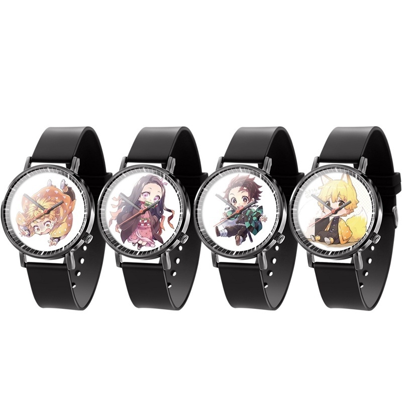 Đồng Hồ Quartz Dây Da Mặt Hình Nhân Vật Anime